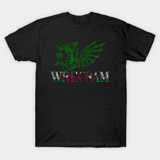 WRECSAM GREEN WELSH FLAG DRAIG GOCH RED DRAGON T-Shirt